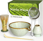 Vaiheng Matcha Whisk Set with Matcha Bowl, Matcha Whisk Holder Matcha Bamboo Whisks, Scoop, Sifter, Funny Gifts for Women Mom Her Girl Friend Home Kitchen Decor Gifts for Tea Enthusiasts Christmas