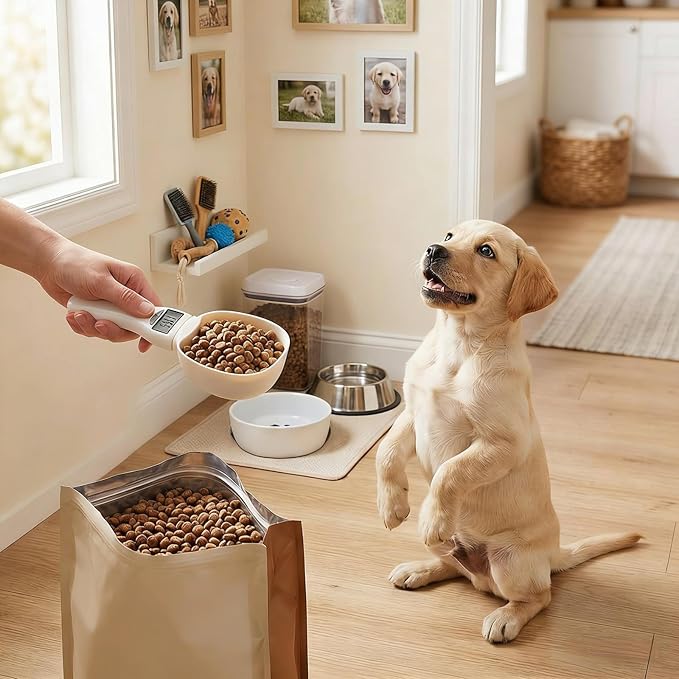 Digital Measuring Spoon, Weighing Food Measuring Scoop Scale, LCD Electronic Food Scale for Kitchen Gadget, Baking Cooking Coffee, Pet Dog Cat Food, High Precision Grams Measuring Cup, Mom Gifts