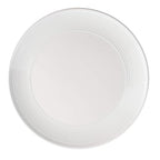 TableCraft 10496 Pulito Collection Round Platter, White Melamine Plate with Raised Edge Detail, Durable and Dishwasher Safe, Chic Ceramic-Look Serveware, 13.125-Inch Diameter