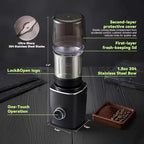 Electric Coffee Grinder for Coffee Beans, Spices and Herbs, Adjustable Grind Fineness, 1.8 oz Capacity, Hands-Free Operation, Leak-Proof Design, Odor-Free, Detachable and Easy to Clean, Black