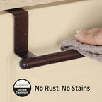 KES Over The Cabinet Towel Holder Fit 1" Thick, Kitchen Towel Holder for Cabinet, Over The Door Towel Bar with Extended Hooks, Brown 2 Pack, KTH500S26-OB-P2
