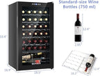 ROVSUN 34 Bottle Wine Cooler Refrigerator, Freestanding Compressor Wine Chiller, Beverage Wine Fridge with Digital Temperature Control & Double-layer Glass Door for Red White Wine, Champagne, Beer