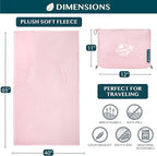 PAVILIA Travel Blanket and Pillow, Arms Opening Airplane Blankets for Adults, Compact Plane Blanket with Arm Hole 2-in-1 Bag for Flight Car Camping Fit in Luggage Backpack Traveler Gift, Pink