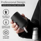 Automatic Bottle Opener Destapadores de Cerveza, Down-Pop Off Beer Bottle Openers with Magnetic Cap Catcher, Home Bars Kitchen Cool Bartender Tools, Men Bottle Cap Opener Gift（Black）