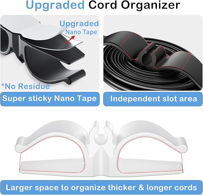 Lancord Cord Organizer for Appliances, Small 8 Pack Upgraded Kitchen Appliance Cord Organizer Stick On Appliance Wire Organizer Wrapper for Kitchen Appliances Mixers, Coffee Maker, Pressure Cooker