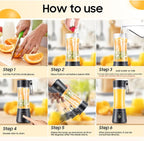 Portable Blender for Smoothies & Shakes - Cordless Personal Size Blender with 6 Blades, 380Ml Juice Cup, Lightweight & Rechargeable, Freshly Squeezed for Picnic/Sports/Office