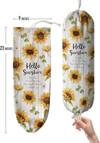 Hglian Sunflower Grocery Bag Holder,Cute Flower Plastic Bag Holder Organizer Storage for Kitchen