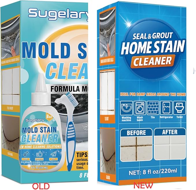 Sugelary Mold Stain Cleaning Gel, 8 fl oz Thick Cleaner for Washing Machine Gasket, Grout, Caulk, Shower, Sink, and Bathroom Surfaces