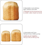 Starfrit Electric Bread Maker - 2lb Loafs - Non-Stick Removable Pan - Automatic Nut Dispenser - 13 Preset Programs - 550W
