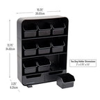 Mind Reader Tea Bag Organizer, Tea Station Organizer, Countertop Storage, Kitchen, Plastic, 10.25"L x 3.25"W x 13.75"H, Black