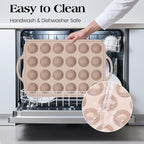 Vinino Mini Silicone Muffin Pans for Baking with Metal Reinforced Frame, 24 Cups Brown Regular Size Nonstick Cupcake Pan, BPA Free Oven Dishwasher Safe Baking Mold for Muffins Cupcakes