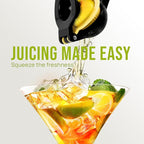 Zulay Kitchen Metal 2-in-1 Lemon Squeezer - Sturdy Max Extraction Hand Juicer Lemon Squeezer Gets Every Last Drop - Easy to Clean Manual Citrus Juicer - Easy-Use Lemon Juicer Squeezer - Black/Yellow
