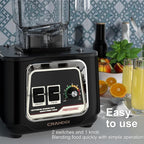 CRANDDI Commercial Blender, 2200W Countertop Blenders with Removable Shield, Quiet Smoothie Blender for Shakes and Ice Crushing, 52oz, 38000 RPM Professional Blenders for Kitchen, K80 (Black)