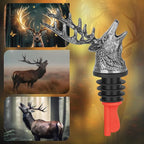 Deer Head Liquor Pourers Spout, Deer Wine Bottle Pourer and Stopper for Wine Spirits, Stag Gifts Birthday Gifts Hunting Gifts for Hunters Men Women, Silver