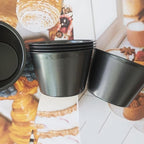 Popover Pans Nonstick 6 Packs, Individual Larger Muffin, Versatile Round Baking Cups for Popover, Muffins, Quiche, Tarts, Cupcakes, Pudding - Carbon Steel, Black