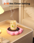 Gaiatop Mug Warmer, 50W Cute Cat Paw Cup Warmers, 3 Temp Settings, 2-10H Auto Shut Off, Coffee Accessories Keep Beverage Hot for Desk and Home, Heated Plate Stocking Stuffers for Tea Candle Pink