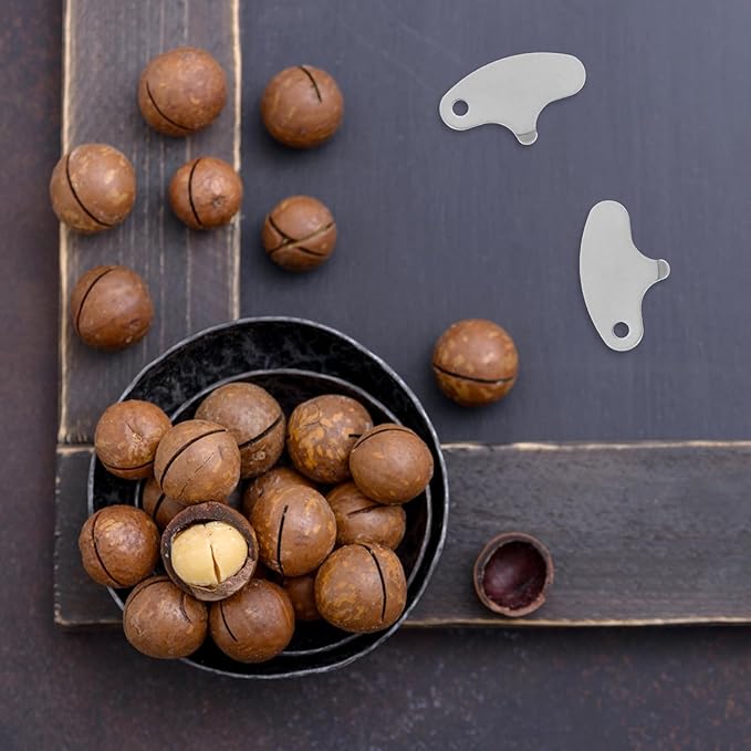 Toyvian Stainless Steel Macadamia Nut Opener and Portable Nut Sheller Tool 25pcs Set for Cracking Walnuts Pecans and Home Kitchen Specialty Gadget