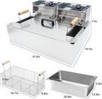Commercial Deep Fryer with Baskets, 3400W 12.7QT/12L Thickened Stainless Steel Countertop Electric Oil Fryer, Large Capacity with Temperature Control (12L Pro)