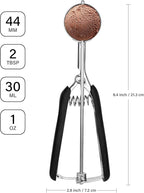 Cookie Scoop 2 Tbsp for Baking, Professional Stainless Steel Ice Cream Scoop 44mm, Melon Baller Muffin Scoop, Good Soft Grips, Quick Trigger Release, 30ml (2 Tablespoon)