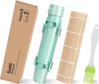 SmileTools Sushi Making Kit, Sushi Roller, Sushi Bazooka, Sushi Maker, Bamboo Sushi Rolling Mat For Beginners (Green)