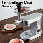 Multifunctional Stand Mixer, 6 in 1 Stand Mixer, 6.3Qt Tilt-head, Standing Mixer with Stainless Steel Bowl, Meat Grinder, Juice Blender, for professional Baking and Most Home Cooks, Silver