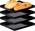 Professional-Grade 4-Pack PTFE Solid Oven Baskets, 13.5x14.5x1 Inch Non-Stick Solid Oven Trays for Commercial Kitchens & High-Volume Cooking