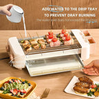 Electric Hot Dog Roller 6 Rollers,3 in 1 Indoor Grills Portable with Non-stick & Smokeless Removable Grill & BBQ Griddle Plate,Stainless Sausage Grill Cooker Machine, for Family party Use