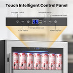 24 Inch Beverage Refrigerator,190 Cans Freestanding/Under Counter Beverage Fridge with Glass Door,Air Cooling Wine Beverage Cooler with Reversible Door,Memory Function for Wine,Beer and Soda