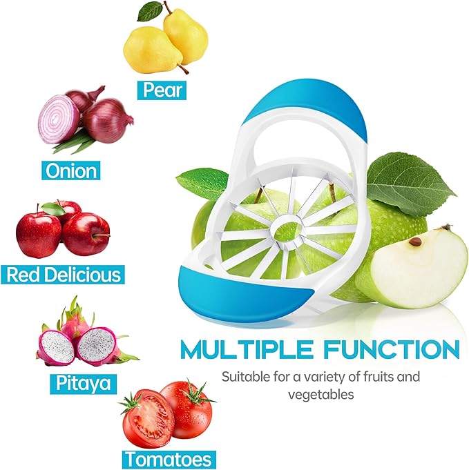 Supercenter Apple Cutter, Apple Corer and Slicer - Stainless Steel Apple Corer - 4.72 Inch Apple Slicer Tool with 12 Super Sharp Blades, lightweight Apple Slicer and Corer with Anti-slip Handle