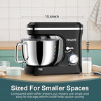 Stand Mixer Electric, 10+p Speeds With 6.5QT Stainless Steel Bowl,Dough Hook, Wire Whip & Beater,for Most Home Cooks(Black)