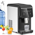 Nugget Ice Maker Countertop, 50LBS/Day with 5LBS Storage Bin, Water Dispenser Countertop Ice Maker Machine Stainless Steel, Soft Chewable Pellet Ice Machine for Home Bar Kitchen Office, Self-Cleaning