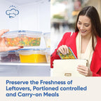 Chef's Path 32 Piece Airtight Food Storage Containers with Royal Blue Easy Snap Lids, 16 Containers and Lids, Stackable Kitchen and Pantry Canisters for Meal Prep and Food Storage -Transparent