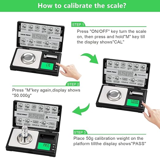 GRAM PRES High Precision Milligram Scale,50g/0.001g Digital Mini Pocket Gram Scale,Mg Scale for Weighing Powders,Jewelry, Medicine, Gem, Reloading, with Cal Weight, Tweezer ，Tray and Scoop
