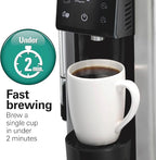 Hamilton Beach FlexBrew Advanced 5-in-1 Programmable 12 Cup Drip and Single Serve Hot & Iced Coffee Maker with Movable 60 oz. Water Reservoir, Fast Brewing, Black R49965 (Renewed)