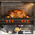 Kikcoin 25 PCS Stackable Baking Pans Set, Non-stick Bakeware Sets with Silicone Handles, 450°F Oven Safe Cookie Sheets for Baking, Easy Release Heavy-duty Baking Sheets Non Stick, Black