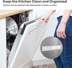 KitchenTour Dishwasher Magnet Clean Dirty Sign, Premium Stainless Steel Clean Dirty Magnet for Dishwasher Funny, Strong Magnet Non-Scratch Dishwasher Sign Kitchen Decor and Accessories