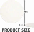 Round Placemats Set of 6, Cotton Rope Woven Table Mats, Hot Pads for Kitchen, Non Slip Heat Resistant Place Mats, 13 Inches Braided Placemat for Farmhouse Decor and Kitchen Table Decor (Beige Line)