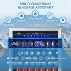 24'' Beverage Refrigerator Cooler,168 Cans Beverage and Beer Fridge with Glass Door, Built-in/Freestanding Drink Fridge for Kitchen, Bar or Office, Stainless Steel Silver