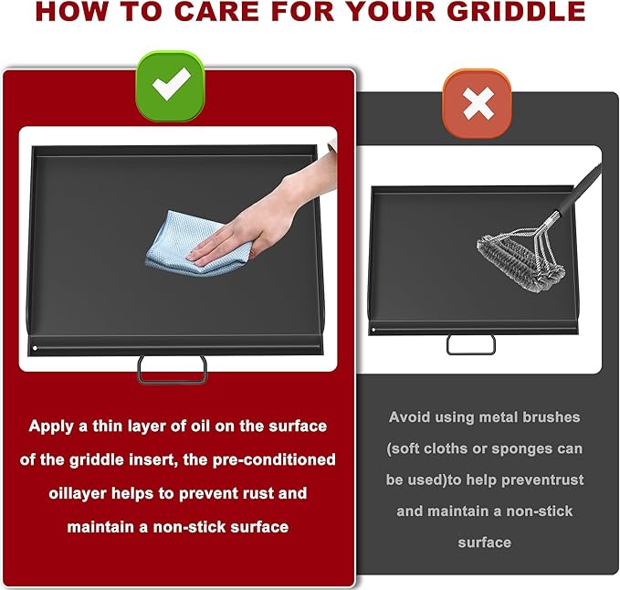 Flat Top Griddle for Camp Chef 2 Burner Griddle, 16" x 24" Fry Griddle Replacement Part for Camp Chef Tundra, Expedition 3X, Big Gas Grill 16, Outdoor BBQ Camping Grills Accessories
