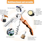 6 Pieces wine key wine opener Professional Waiter Corkscrews Stainless bottle opener Fold Serrated Foil Cutter Key for Family, Company Party,Bars,Restaurants(orange)
