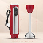 Powerful Immersion Blender, Electric Hand Blender 500 Watt with Turbo Mode, Detachable Base. Handheld Kitchen Blender Stick for Soup, Smoothie, Puree, Baby Food, 304 Stainless Steel Blades (Red)