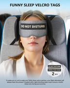 Travel Pillows for Airplanes, Airplane Head Strap with Eye Mask for Long Flight Sleeping Travel, 360° Support Neck Pillow for Plane Car Road Trips Seat Sleep, No Head Waving (White)