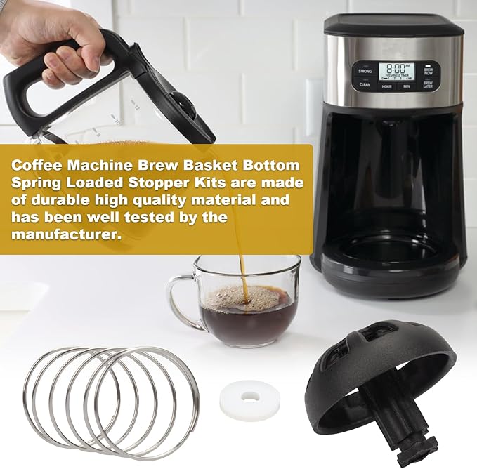 2-Pack Coffee Machine Brew Basket Bottom Spring Loaded Stopper Kits Fits for Mr Coffee Black and Decker Hamilton Coffee Maker Parts, Replace 990117900 990237500 185774-000-000 112435-000-000