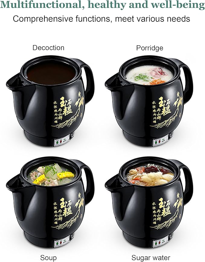 Electric Smart Herbal Pot, Automatic Chinese Medicine Decoction Pot, 3 Temp Modes (Boil/Simmer/Warm), Auto Shut-Off & Boil-Dry Protection, for TCM, Herbs, Tea