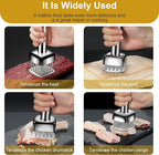 Meat Tenderizer Tool 304 Stainless Steel, Upgraded 28 Needles Desigh, Retractable Safety Guard, for Tenderizing Beef, Turkey, Chicken, Steak, Dishwasher Safe