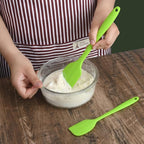 VICASKY 5pcs Silicone Kitchen Utensil Set with Spatula, Whisk, and Scraper, Heat Resistant Nonstick Cooking Gadgets for Baking and Food Preparation, Green