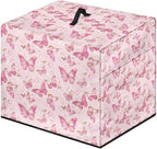 Pink Gold Butterfly Print Meat Slicer Dust Cover, (Only Cover)16x13x13 Inch Food Slicer Cover, Compatible with Cheese Bread Meat Slicer and Most Other Model, Dust-Proof, Waterproof