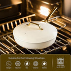 Gotham Steel Modern 11 Pc Ceramic Cookware Set, Elegantly Designed Pots and Pans Set Non Stick with Steamer, Induction Bottom, Premium Stay Cool Handles, Non Toxic PFOA Free, Oven & Dishwasher Safe