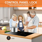 KPUY Induction Cooktop 36 Inch with 5 Burner, Electric Burner 220-240V, 7400W Electric cooktop with Keep Warm Function& Timer, 9 Power Levels, 36'' Induction Cooktop Hard Wire(No Plug)