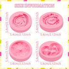 Donut Fondant Molds 4Pcs Silicone Cookie Molds for Baking Cake Decorating Candy Chocolate Flower Paste Sugar Craft Marzipan Jelly Mousse Clay Projects Resin Gypsum